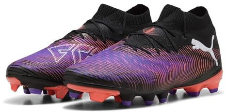 PUMA Unisex Future 8 PRO FG/AG Fussballschuh, Black White-Glowing RED, 46 EU