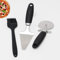 MYOTTPRO Aluminum Metal Pizza Peel Included Scraper and Bursh- Pizza Paddle with Foldable Wood Handle for Easy Storage-12 D x 14 W. (Set of 4) (Set of 3)