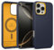Caseology Nano Pop Mag for iPhone 16 Pro Case [Soft & Dust Free Material] Magnetic Military Grade Drop Protection Side Grip Patterns Case Cover for iPhone 16 Pro - Blueberry Navy
