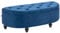 HOMCOM Banc de Rangement, Coffre de Rangement Design capitonné Demi-Cercle Bout de lit avec revêtement Velours, Pieds en Bois d'hévéa, pour Salon, Chambre, entrée, 120 x 46 x 42 cm, Bleu