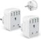 2 Pcak European to UK Plug Adaptor with 4 USB Ports(1 USB C), UK to EU Euro European Plug Adapter Grounded for Germany Spain France Iceland Greece Poland Netherlands Austria Turkey, etc (Type E/F)