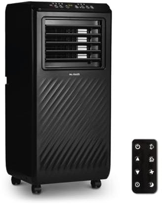 Mc HAUS ARTIC-100 Black - Aire acondicionado portatil, enfriador móvil de 7000 BTU/h, 3 en 1: refrigerador, ventilador y deshumidificador, mando a distancia, espacios ≥ 24m²