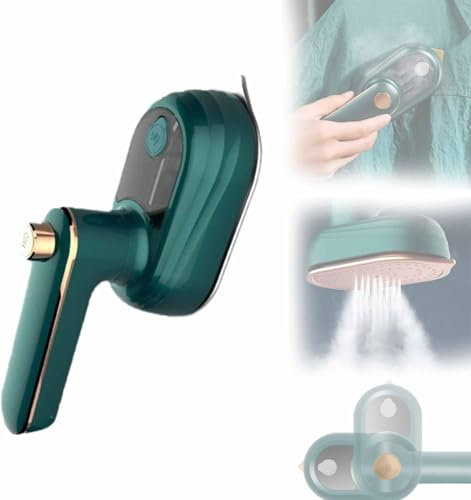 Ironizze Pro Portable Steam Iron, Green, Portable Iron Steamer, Foldable Handheld Steamer for Home