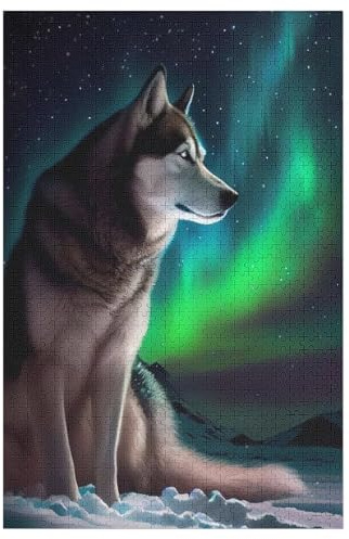 Holzpuzzles 1000 Teile Wolf -Puzzle Für Jungen Und Mädchen, Schwierigkeitsgrad, Lernspiele, Familienspielzeug （78×53cm）
