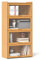 GOPLUS Bücherregal mit Türen, Bücherschrank aus Bambus, Vitrinenschrank im Flip-Schranktür-Design, Acryl Sammlung Vitrine Aufbewahrungsschrank für Wohnzimmer, Büro, 69 x 34 x 140 cm (Natur)