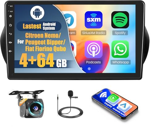 Inefala 4+64G 10'' Android 15 Autoradio per Citroen Nemo/Peugeot Bipper