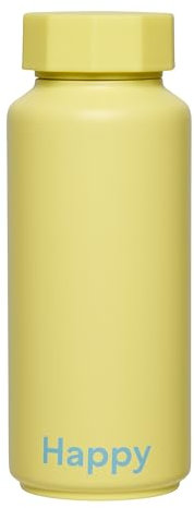 Design Letters Trinkflasche Edelstahl 500 Ml Gelb Bottle | Thermoskanne BPA/BPS frei | Isolierflasche Edelstahl | Trinkflasche Auslaufsicher | Trinkflasche Sport | Thermosflasche 12h heiß 24h kalt