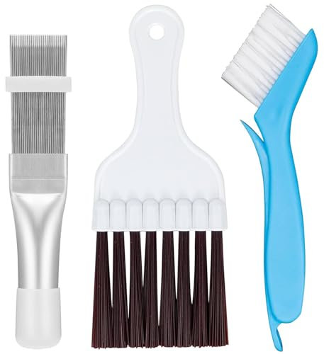 RXKFIGX 3PCS Air Conditioner Condenser Fin Cleaning Brush, Coil Condenser Brushes, AC Fin Comb, Tumble Dryer Cleaner,Stainless Steel Air Conditioner,Fin Cleaner Whisk Brush for Cleaning Air Condition