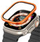 ZXZZNO Vidrio templado para Apple Watch Ultra 49mm marco de Metal de titanio película antiarañazos para accesorios protectores de pantalla Serie Ultra 2(Orange 5)