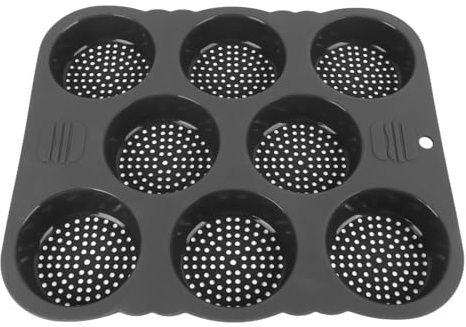 Stampo in silicone a 8 cavità per hamburger, teglia da forno a rilascio facile, resistente al calore per pane croccante, utensile da cucina antiaderente, lavabile in lavastoviglie