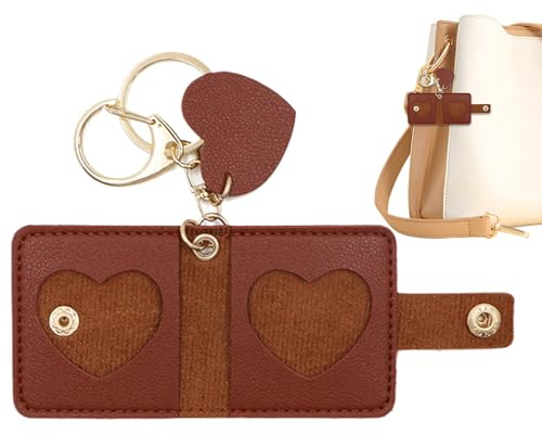 Porte-Photos Porte-Clés - Porte-Clés en Cuir PU avec Support Photo | Cadeau pour Hommes Femmes Anniversaire Mariage Saint-Valentin
