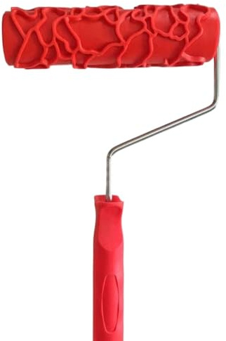 Strukturwalze 1 Stück 8-Zoll-Gummi-Imitations-Ziegelstein-Effekt-Malerei mit Griff DIY-Wanddekorationswerkzeug 046T