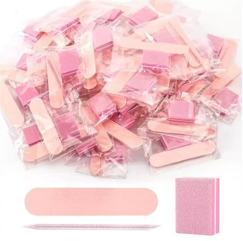 60PCS Disposable Manicure Kit, Mini Nail File and Nail Sticks Set with Nail File, Mini Buffer and Nail Stick, Nail Buffer Blocks for Manicure Pedicure Tools, for Salon Home