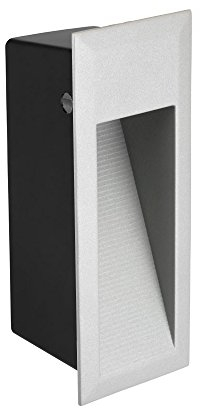 ledscom.de LED Treppenlicht/Wandeinbauleuchte für innen und außen, Downlight, eckig, grau, 95 x 235mm, warmweiß