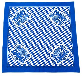 Bavariashop Tischdecke Bayern, 80 x 80 cm, Rauten, 100% Baumwolle, Blau Weiß, Bayern Wappen, Picknickdecke