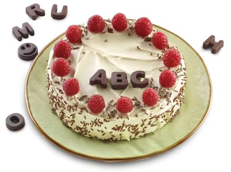 Silikomart 26.169.77.0065 SF169 Moule pour Chocolat et Glace Forme Lettres ABC 82 Cavités Silicone Marron