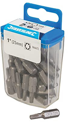 Silverline 866672 T20 Cr-V 6150 Screwdriver Bits 30pk T20