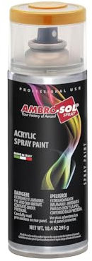 Ambro-Sol V4001003 Smalto Acrilico Multiuso, Vernice Brillante per Interni ed Esterni, Adatto per Qualsiasi Tipo di Materiale, Bomboletta Spray in Banda Stagnata Riciclabile da 400 ml, Giallo Segnale