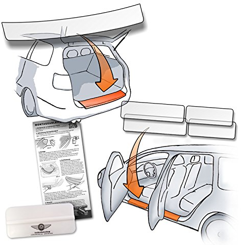 Lackschutzshop - Lackschutzfolie (Autoschutzfolie transparent) im Set für Ladekante und Türeinstiege/Einstiegsleisten komplett für Modell Siehe Beschreibung als Steinschlagschutz Folien Paket