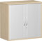 Geramöbel Querrollladenschrank 1 Dekor-Einlegeboden, abschließbar, 800x425x768, Silber/Ahorn