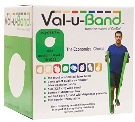 CanDo Trainingsband / Gymnastikband, Länge 45 m, Val-u-Band® - hellgrün (leicht)