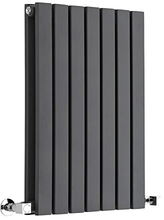 MILANO Anthracite Horizontal Double Flat Panel Radiator 635 x 413mm | Steel Construction. Generous Heat Output. Contemporary Style. Double Panel Design. Central Heating Operation.
