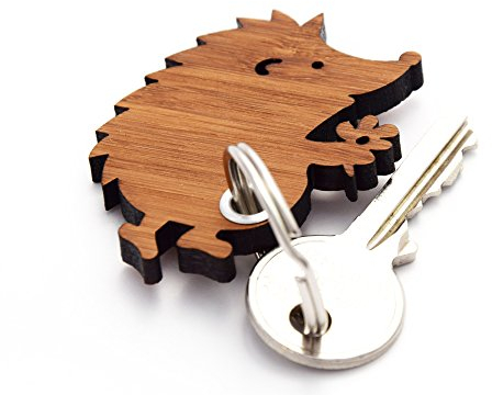 Mr. & Mrs. Panda Schlüsselanhänger Igel Dankeschön - Geschenk, Glücksbringer, Taschenanhänger, Schlüsselanhänger aus Holz, Bedanken, Danke sagen,