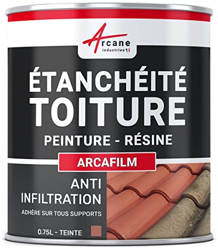 Étanchéité Toiture : Peinture résine d'étanchéité ARCAFILM pour Toit et Tuile - 0.75 L Tuile - ARCANE INDUSTRIES