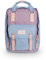 Doughnut Macaroon Backpack for Men and Women Lightweight School Bag Casual Daypack 16 Liters Basic Water Resistant Rucksack for Travel, Sports, Hiking with Pockets(Lilac X Light Blue)