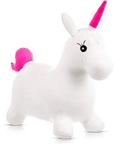 Hillington ® Children’s Inflatable Unicorn Space Hopper - Jumping Hopping Bouncer Toy For Kids - Outdoor & Indoor Animal Ride On Toy - With Pump Included - Great Fun for Kids Bouncing