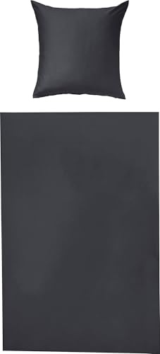 Erwin Müller Bettwäsche Amberg Mako-Interlock-Jersey anthrazit Größe 1x 135x200 cm + 1x 80x80 cm
