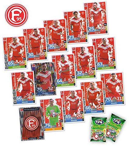 Match Attax Bundesliga 2018/19 - Fortuna Düsseldorf Mannschafts-Set 15 Karten Basiskarten Clubkarte Starspieler + 2X Fini Football - deutsche Ausgabe