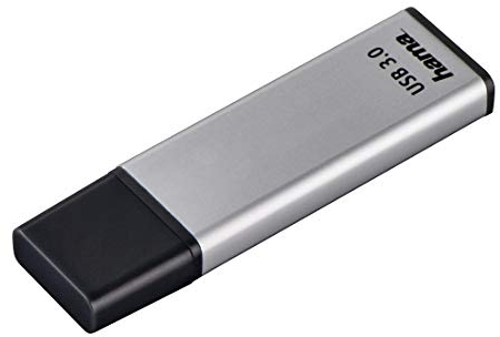 Hama 128GB USB-Stick USB 3.0 Datenstick (90 MB/s Datentransfer, USB-Stick mit Öse zur Befestigung am Schlüsselring, Speicherstick, Memory Stick mit Verschlusskappe, z. B. für Windows/MacBook) Silber