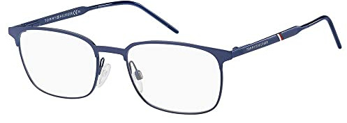 Tommy Hilfiger Brille mit Sehstärke für Herren optional mit Sonnenbrillentönung oder Blaulichtfilter, Rechteckig, gefertigt aus Metall (inklusive Brillenetui)