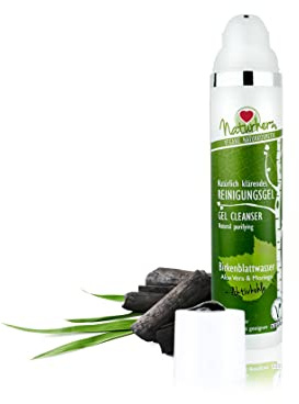Naturherz natürliches Reinigungsgel für sensible Haut, Bambus Aktivkohle, vegane Naturkosmetik ohne Zusätze, keine Füllstoffe, sanfte und effektive Gesichtsreinigung, 100ml, Made in Germany