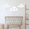 WANDKIND Sleepy Eyes Wolken Set Herzchen Tropfen Wandtattoo für Babyzimmer Kinderregale Regen Tropfen Aufkleber (Weiss/Rosa)
