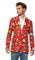 Suitmeister Weihnachtsblazer für Herren - Festive Holiday Light Up Weihnachten Jacket - Rot mit Aufdruck
