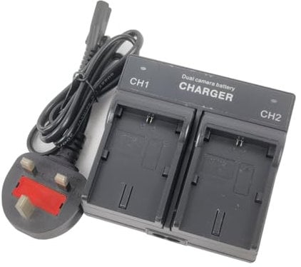 Dual-Channel Mains Battery Charger for LP-E6N LP-E6 LC-E6E EOS 5D Mark III 5D Mark II 5D2 5D3; 6D 7D 80D 70D 60D 60Da XC10 XC15 DSLR Camera