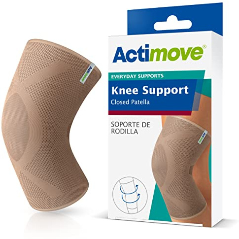 Actimove Everyday Supports Knee Support Closed Patella | Beige, Large, Helps with Pain Relief and Swelling, For Chronic Knee Pain and Overuse Knee Injuries, Left or Right Wear