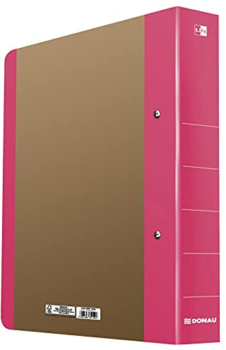 DONAU LIFE 3835001FSC-30 Ringbuch Rosa A4/5cm | 2-D-Ring-Mechanik Abgerundeten Ecken Stabiler Pappkern Ring-Ordner Hefter | Aus 1,8 mm dickem Karton/ Pappe ideal für Büro und Schule | die FSC® Zertifi