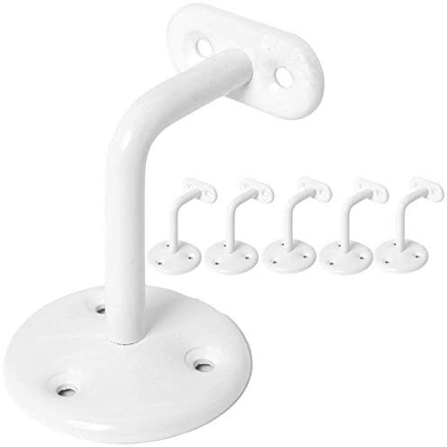 5X Large White Handrail Brackets, Staircase/Bannister Hand Rail Support Holds