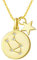 FANCIME Waage Sternzeichen Kette aus Solide 925 Sterling Silber mit Gold Vergoldet Anhänger Halskette Einfach Minimalistisch Geschenk Schmuck für Damen Mädchen - Verstellbar Kettenlänge: 40 + 5 cm