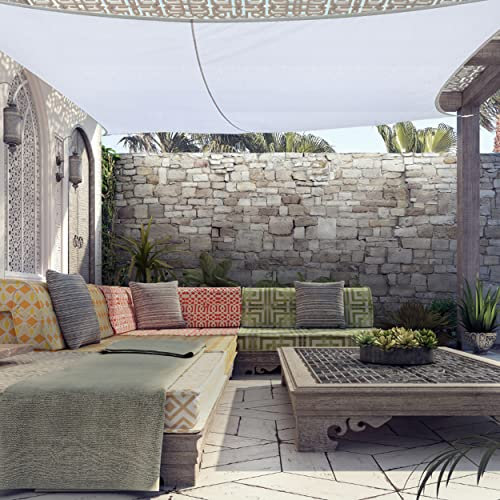 Clara Shade Sail Toile Parasol carrée de Jardin 98% de Protection Contre Les UVs 3m² Blanc (Square 3m, Blanc)