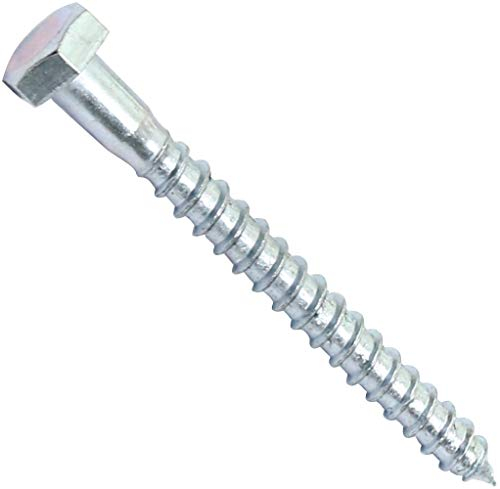 AERZETIX - C44586 - Lot de 50 - Tirefond/vis à bois M8x80mm - à tête hexagonale 6 pans - DIN571 - en acier-zingué - assemblage fixation charpente ossature contreplaqués agglomérés