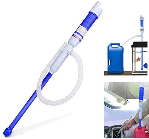 Pompe de transfert de liquide électrique pompe à siphon de carburant alimentée par batterie pour réservoir de poissons diesel de gazole (Bleu)