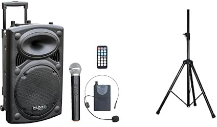 IBIZA PORT12VHF-BT Bundle - 700W Mobilbox + SS03 Boxenständer