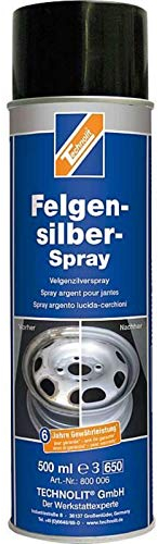 TECHNOLIT Felgensilber-Spray 500 ml, Sprühlack, Felgenlack, Felgenspray, Lackspray