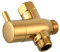 Tecmolog 3 Way Shower Diverter Valve G 1/2 Brass T Adapter with Shut Off Valve for Shower Head, Titanium Gold, DSF012J