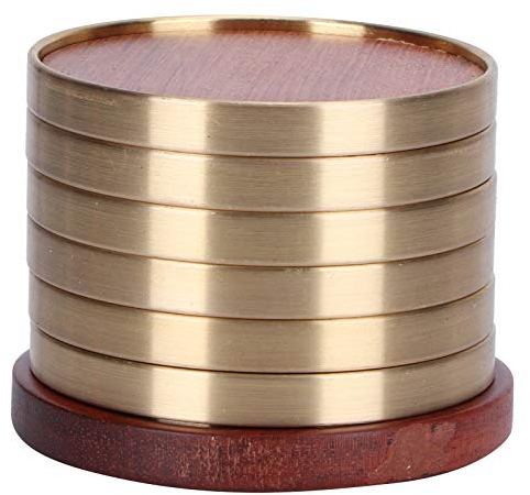 6 PièCes sous Verres Forme Ronde sous Verres en Bois Tasse à Thé Tasse à Café Caboteur MéNage Table DéCoration Bois Massif Boisson Caboteur(B)