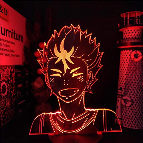 Anime Figuren Haikyuu Yu Nishinoya 3D Illusion Licht LED Nachtlicht RGB Bunte Fernbedienung Figuration Birthday Geschenk-16 color wth remote